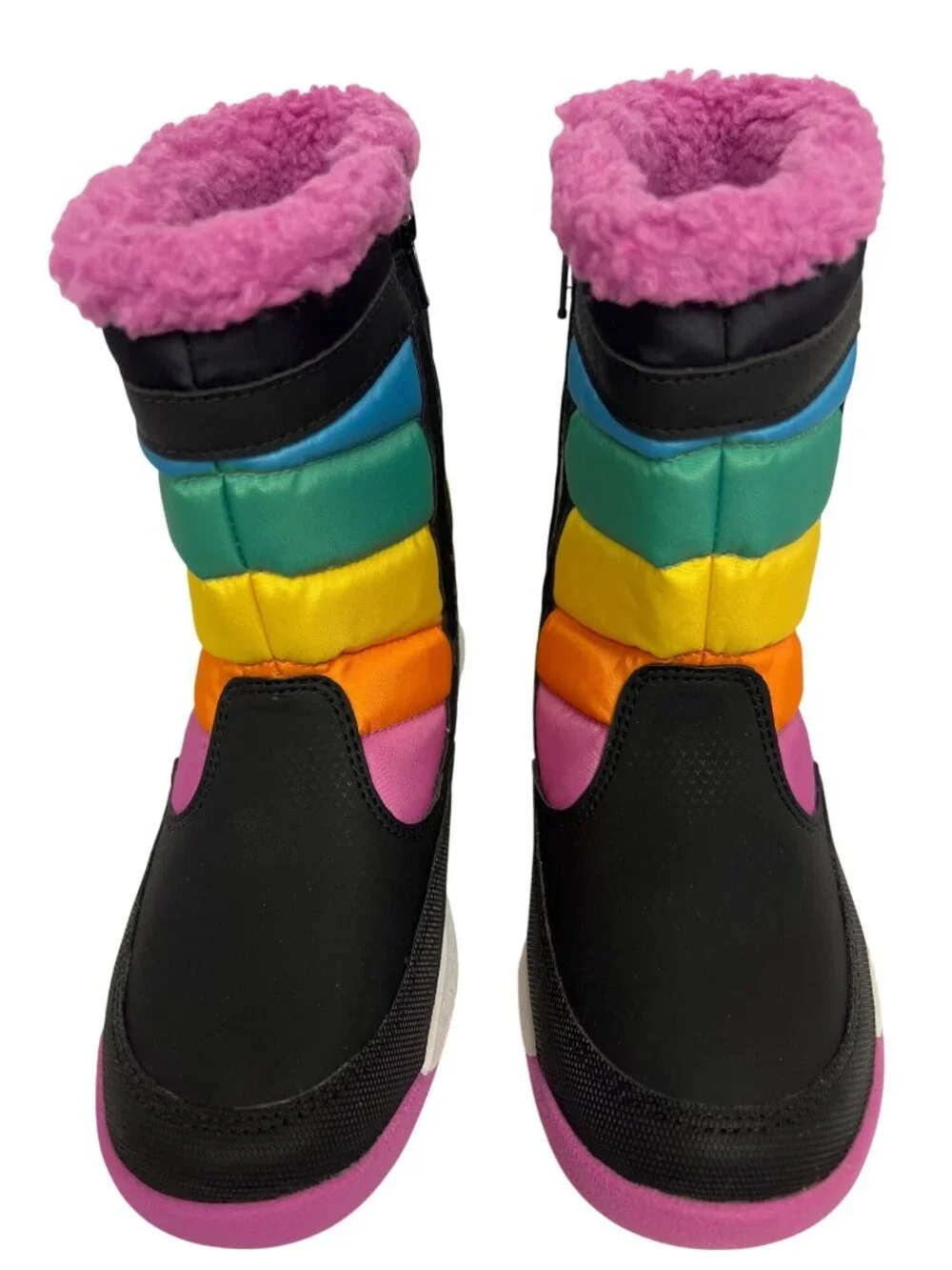 Merrell Alpine Puffer Waterproof Boots Kids Black Rainbow Zip Close Size 1 1M
